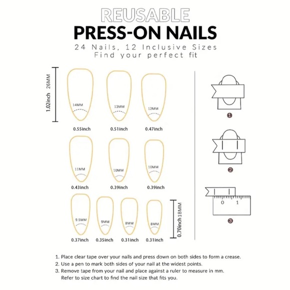 🆕 Green Marble Print Press On Nails Golden Foil Design Smudged Almond Shape NIB - Picture 4 of 5